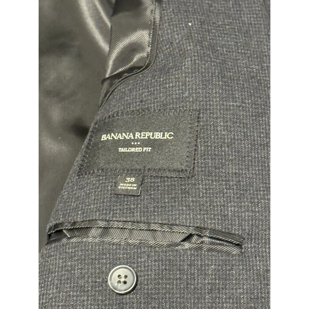 Banana Republic Men's Tailored Fit Blazer Jacket Charcoal Gray‎ 38R Cotton